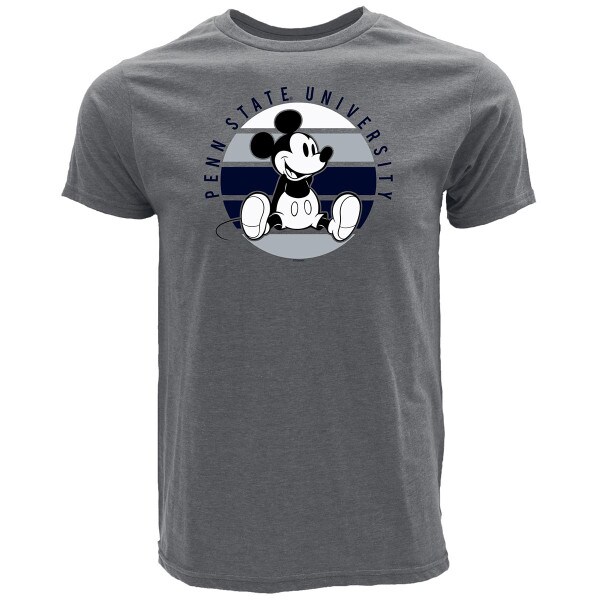 heather gray short sleeve t-shirt with Penn State University and Mickey Mouse
